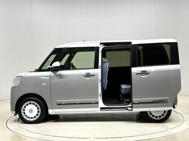 ムーヴキャンバスストライプスG バックモニター 電動パーキングブレーキLEDオートライト・フォグランプ 電動パーキングブレーキ プッシュボタンスタート セキュリティアラーム バックカメラ 両側パワースライドドアウエルカムオープン機能 オート電動格納式ドアミラー(広島県)の中古車