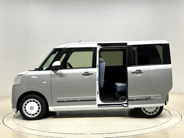 ムーヴキャンバスストライプスＧＬＥＤオートライト・フォグランプ　電動パーキングブレーキ　プッシュボタンスタート　セキュリティアラーム　バックカメラ　両側パワースライドドアウエルカムオープン機能　オート電動格納式ドアミラー（広島県）の中古車