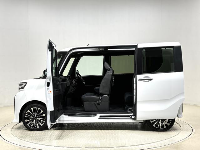 タントカスタムRS ターボ 運転席・助手席シートヒーター純正ナビ装着用アップグレードパック 両側電動スライドドア 格納式リヤドアサンシェード 本革巻ステアリングホイール 運転席シートリフター チルトステアリング オートライト キーフリーシステム(広島県)の中古車