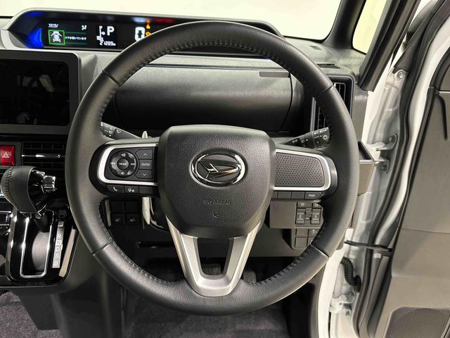 タントカスタムRS ターボ 運転席・助手席シートヒーター純正ナビ装着用アップグレードパック 両側電動スライドドア 格納式リヤドアサンシェード 本革巻ステアリングホイール 運転席シートリフター チルトステアリング オートライト キーフリーシステム(広島県)の中古車