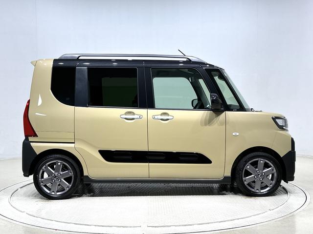 タントファンクロスターボ ツートン 電動パーキングブレーキLEDオートライト パワースライドドアウェルカムオープン機能 電動格納式ドアミラー 助手席ロングスライド 助手席イージークローザー  セキュリティアラーム キーフリーシステム(広島県)の中古車