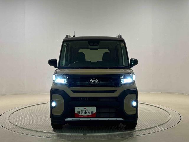 タントファンクロスターボ ツートン 電動パーキングブレーキLEDオートライト パワースライドドアウェルカムオープン機能 電動格納式ドアミラー 助手席ロングスライド 助手席イージークローザー  セキュリティアラーム キーフリーシステム(広島県)の中古車