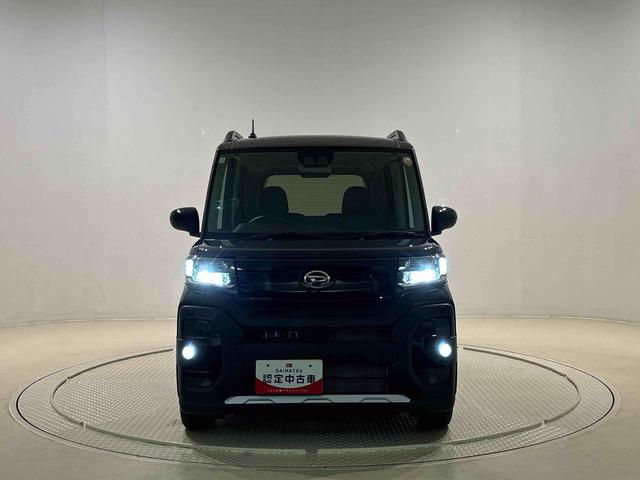 タントファンクロスターボＬＥＤオートライト　パワースライドドアウェルカムオープン機能　電動パーキングブレーキ　運転席助手席シートヒーター　　フルホイールキャツプ　キーフリーシステム　　オート電動格納式ドアミラー（広島県）の中古車