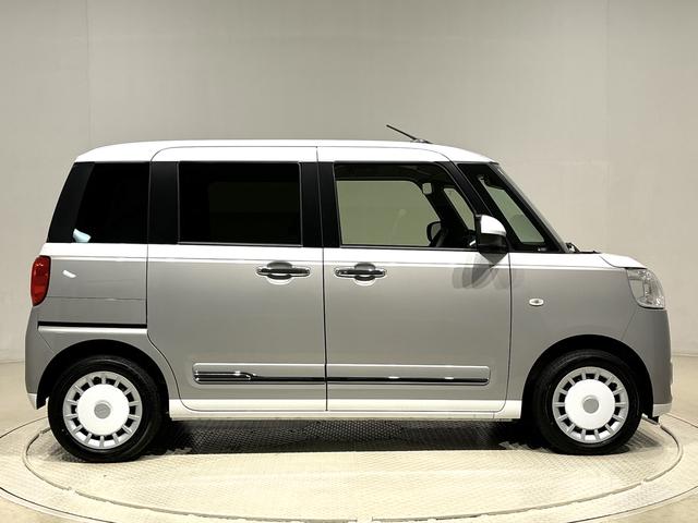 ムーヴキャンバスストライプスＧ　電動パーキングブレーキＬＥＤオートライト・フォグランプ　電動パーキングブレーキ　プッシュボタンスタート　セキュリティアラーム　バックカメラ　両側パワースライドドアウエルカムオープン機能　オート電動格納式ドアミラー（広島県）の中古車