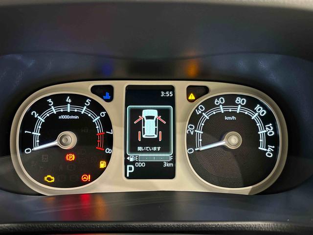 ムーヴキャンバスストライプスＧ　バックモニター　電動パーキングブレーキＬＥＤオートライト・フォグランプ　電動パーキングブレーキ　プッシュボタンスタート　セキュリティアラーム　バックカメラ　両側パワースライドドアウエルカムオープン機能　オート電動格納式ドアミラー（広島県）の中古車