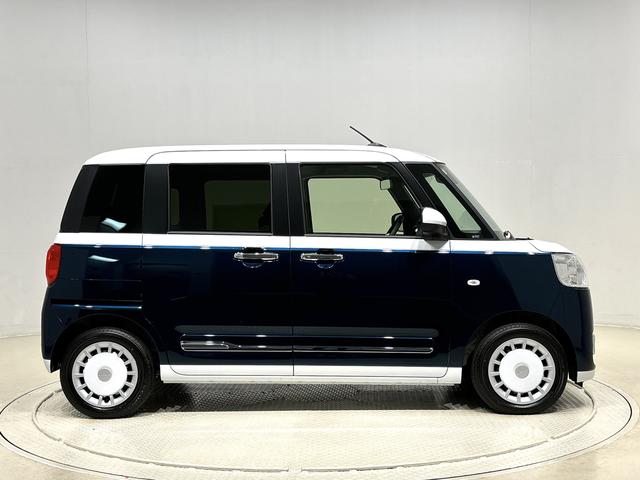 ムーヴキャンバスストライプスＧターボ　バックモニター　後席パワースライドドア運転席・助手席シートヒーター　ＬＥＤヘッドライト・フォグランプ　電動パーキングブレーキ　サイドエアバッグ　オートライト　オートエアコン　キーフリーシステム　プッシュボタンスタート（広島県）の中古車