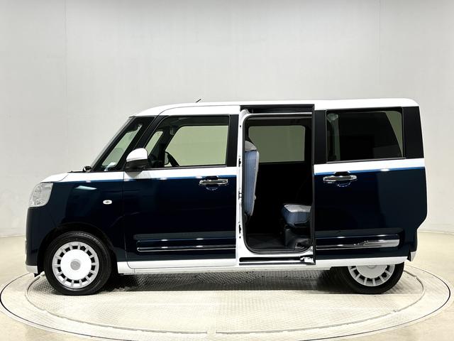 ムーヴキャンバスストライプスＧターボ　バックモニター　後席パワースライドドア運転席・助手席シートヒーター　ＬＥＤヘッドライト・フォグランプ　電動パーキングブレーキ　サイドエアバッグ　オートライト　オートエアコン　キーフリーシステム　プッシュボタンスタート（広島県）の中古車