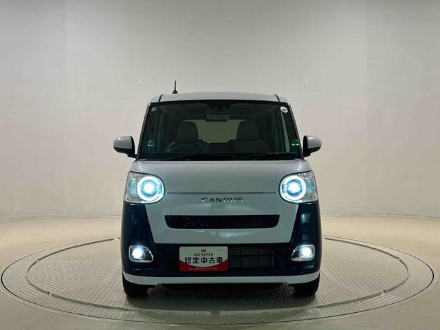 ムーヴキャンバスストライプスＧターボ　バックモニター　後席パワースライドドア運転席・助手席シートヒーター　ＬＥＤヘッドライト・フォグランプ　電動パーキングブレーキ　サイドエアバッグ　オートライト　オートエアコン　キーフリーシステム　プッシュボタンスタート（広島県）の中古車