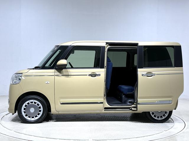 ムーヴキャンバスセオリーＧ　バックモニター対応カメラ　シートヒーターＬＥＤオートライト・フォグランプ　電動パーキングブレーキ　プッシュボタンスタート　セキュリティアラーム　バックカメラ　両側パワースライドドアウエルカムオープン機能　オート電動格納式ドアミラー（広島県）の中古車