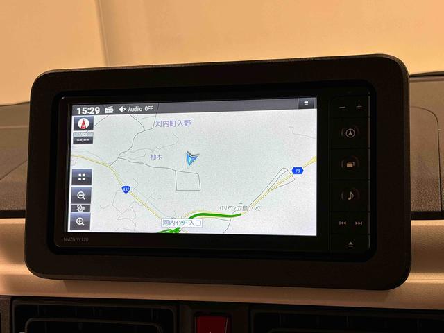 ムーヴキャンバスストライプスＧターボＬＥＤオートライト・フォグランプ　電動パーキングブレーキ　プッシュボタンスタート　セキュリティアラーム　バックカメラ　両側パワースライドドアウエルカムオープン機能　オート電動格納式ドアミラー（広島県）の中古車