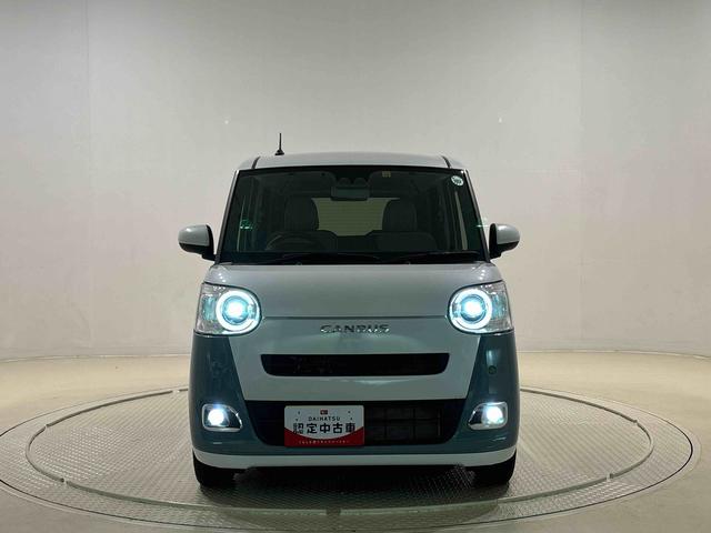 ムーヴキャンバスストライプスＧターボＬＥＤオートライト・フォグランプ　電動パーキングブレーキ　プッシュボタンスタート　セキュリティアラーム　バックカメラ　両側パワースライドドアウエルカムオープン機能　オート電動格納式ドアミラー（広島県）の中古車