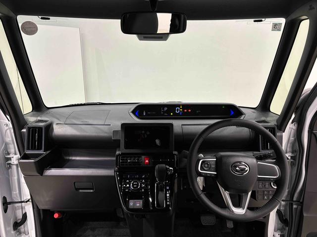 タントカスタム　パノラマモニター対応カメラ付　前席シートヒーター電動パーキングブレーキ　後席両側パワースライドドア　オートライト　サイドエアバッグ　ＬＥＤヘッドライト・フォグランプ　純正１５インチアルミホイール　キーフリーシステム　セキュリティーアラーム（広島県）の中古車