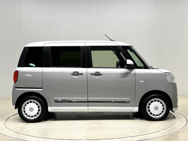 ムーヴキャンバスストライプスＧ　運転席・助手席シートヒーター　キーフリー純正ナビ装着用アップグレードパック　両側電動スライドドア　運転席シートリフター　チルトステアリング　電動パーキングブレーキ　オートブレーキホールド機能　ホッとカップホルダー（広島県）の中古車