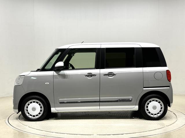 ムーヴキャンバスストライプスＧ　運転席・助手席シートヒーター　キーフリー純正ナビ装着用アップグレードパック　両側電動スライドドア　運転席シートリフター　チルトステアリング　電動パーキングブレーキ　オートブレーキホールド機能　ホッとカップホルダー（広島県）の中古車