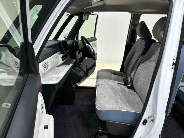 ムーヴキャンバスストライプスＧ　運転席・助手席シートヒーター　キーフリー純正ナビ装着用アップグレードパック　両側電動スライドドア　運転席シートリフター　チルトステアリング　電動パーキングブレーキ　オートブレーキホールド機能　ホッとカップホルダー（広島県）の中古車