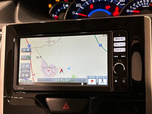 タントカスタムＸ　ＳＡ　ウェルカムシートナビゲーション　プッシュスタート　パワースライドドア　オートライト　オートエアコン　キーフリーシステム　アイドリングストップ電動格納式ドアミラー（広島県）の中古車