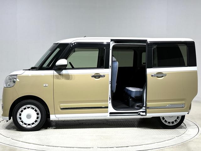 ムーヴキャンバスストライプスGLEDオートライト・フォグランプ 電動パーキングブレーキ プッシュボタンスタート セキュリティアラーム バックカメラ 両側パワースライドドアウエルカムオープン機能 オート電動格納式ドアミラー(広島県)の中古車