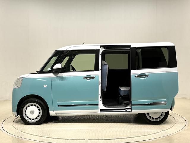 ムーヴキャンバスストライプスＧ　ＬＥＤオートライトＬＥＤオートライト・フォグランプ　電動パーキングブレーキ　プッシュボタンスタート　セキュリティアラーム　バックカメラ　両側パワースライドドアウエルカムオープン機能　オート電動格納式ドアミラー（広島県）の中古車