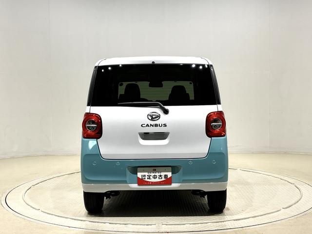 ムーヴキャンバスストライプスＧ　ＬＥＤオートライトＬＥＤオートライト・フォグランプ　電動パーキングブレーキ　プッシュボタンスタート　セキュリティアラーム　バックカメラ　両側パワースライドドアウエルカムオープン機能　オート電動格納式ドアミラー（広島県）の中古車