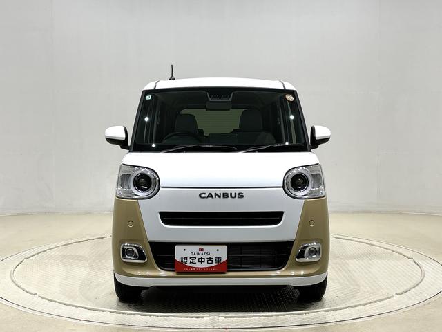 ムーヴキャンバスストライプスG バックモニター対応カメラ シートヒーターLEDオートライト・フォグランプ 電動パーキングブレーキ プッシュボタンスタート セキュリティアラーム バックカメラ 両側パワースライドドアウエルカムオープン機能 オート電動格納式ドアミラー(広島県)の中古車