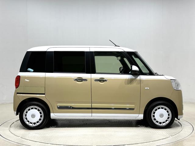 ムーヴキャンバスストライプスG バックモニター対応カメラ シートヒーターLEDオートライト・フォグランプ 電動パーキングブレーキ プッシュボタンスタート セキュリティアラーム バックカメラ 両側パワースライドドアウエルカムオープン機能 オート電動格納式ドアミラー(広島県)の中古車