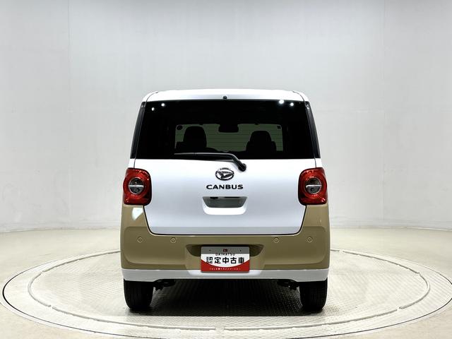 ムーヴキャンバスストライプスG バックモニター対応カメラ シートヒーターLEDオートライト・フォグランプ 電動パーキングブレーキ プッシュボタンスタート セキュリティアラーム バックカメラ 両側パワースライドドアウエルカムオープン機能 オート電動格納式ドアミラー(広島県)の中古車