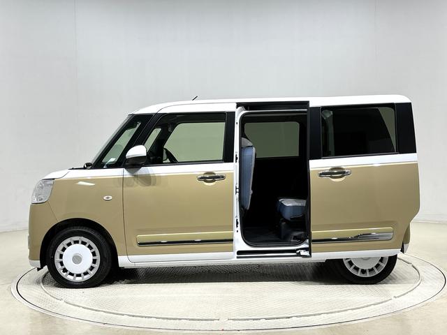 ムーヴキャンバスストライプスＧターボ　運転席・助手席シートヒーター純正ナビ装着用アップグレードパック　両側電動スライドドア　電動パーキングブレーキ　オートブレーキホールド機能　運転席シートリフター　チルトステアリング　キーフリーシステム（広島県）の中古車