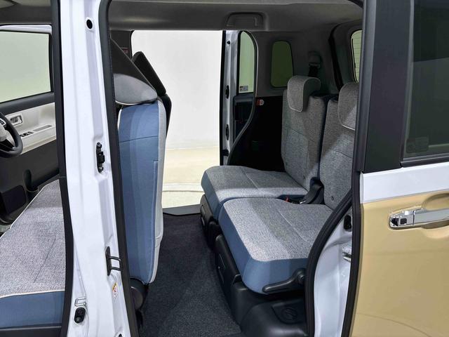 ムーヴキャンバスストライプスＧターボ　運転席・助手席シートヒーター純正ナビ装着用アップグレードパック　両側電動スライドドア　電動パーキングブレーキ　オートブレーキホールド機能　運転席シートリフター　チルトステアリング　キーフリーシステム（広島県）の中古車