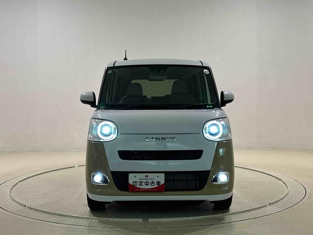 ムーヴキャンバスストライプスＧターボ　運転席・助手席シートヒーター純正ナビ装着用アップグレードパック　両側電動スライドドア　電動パーキングブレーキ　オートブレーキホールド機能　運転席シートリフター　チルトステアリング　キーフリーシステム（広島県）の中古車