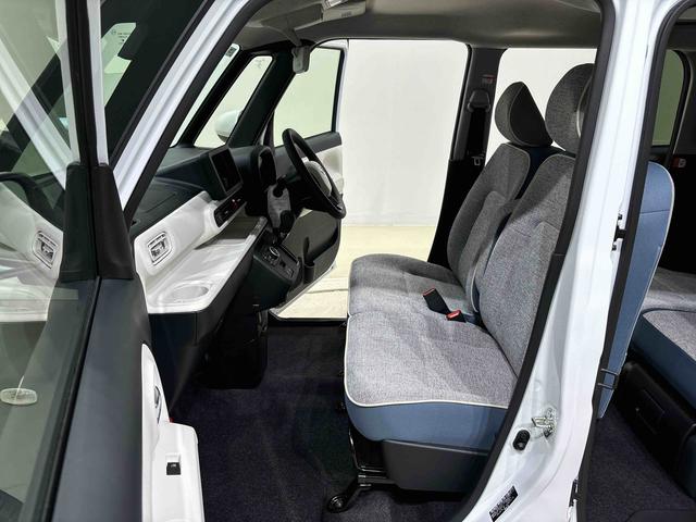 ムーヴキャンバスストライプスＧターボ　バックモニター対応　シートヒーターＬＥＤオートライト・フォグランプ　電動パーキングブレーキ　プッシュボタンスタート　セキュリティアラーム　バックカメラ　両側パワースライドドアウエルカムオープン機能　オート電動格納式ドアミラー（広島県）の中古車