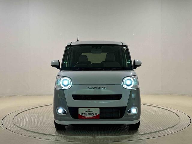 ムーヴキャンバスストライプスＧターボ　バックモニター対応　シートヒーターＬＥＤオートライト・フォグランプ　電動パーキングブレーキ　プッシュボタンスタート　セキュリティアラーム　バックカメラ　両側パワースライドドアウエルカムオープン機能　オート電動格納式ドアミラー（広島県）の中古車