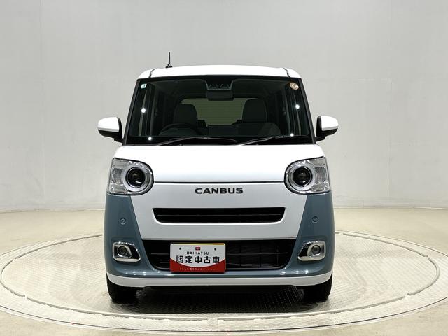 ムーヴキャンバスストライプスＧＬＥＤオートライト・フォグランプ　電動パーキングブレーキ　プッシュボタンスタート　セキュリティアラーム　バックカメラ　両側パワースライドドアウエルカムオープン機能　オート電動格納式ドアミラー（広島県）の中古車