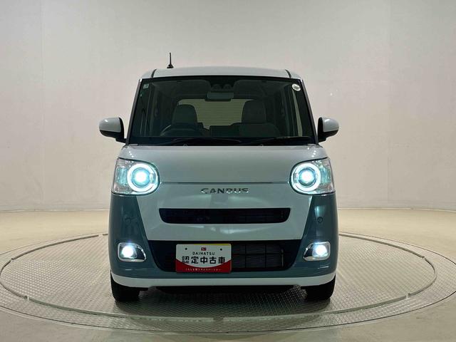 ムーヴキャンバスストライプスＧＬＥＤオートライト・フォグランプ　電動パーキングブレーキ　プッシュボタンスタート　セキュリティアラーム　バックカメラ　両側パワースライドドアウエルカムオープン機能　オート電動格納式ドアミラー（広島県）の中古車