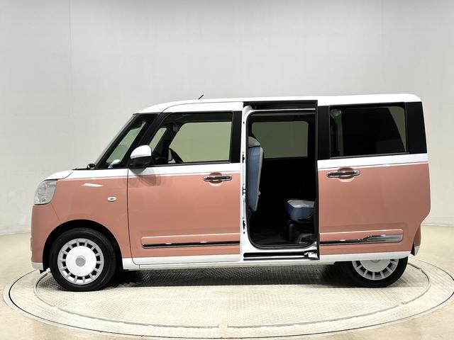 ムーヴキャンバスストライプスＧ　バックカメラ付き　両側パワースライドドアＬＥＤオートライト・フォグランプ　電動パーキングブレーキ　プッシュボタンスタート　セキュリティアラーム　バックカメラ　両側パワースライドドアウエルカムオープン機能　オート電動格納式ドアミラー（広島県）の中古車