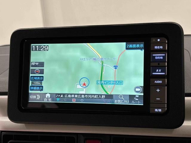 ムーヴキャンバスストライプスＧターボ　ナビ　バックカメラ　ＥＴＣ　ドラレコＬＥＤオートライト・フォグランプ　電動パーキングブレーキ　プッシュボタンスタート　セキュリティアラーム　バックカメラ　両側パワースライドドアウエルカムオープン機能　オート電動格納式ドアミラー（広島県）の中古車