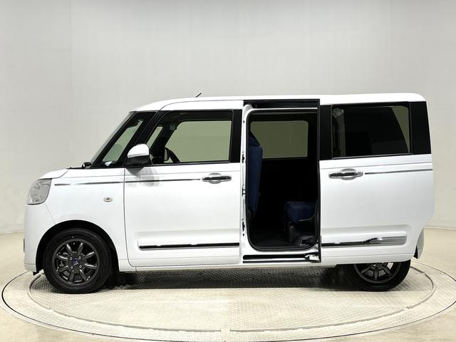 ムーヴキャンバスセオリーＧターボＬＥＤオートライト・フォグランプ　電動パーキングブレーキ　プッシュボタンスタート　セキュリティアラーム　バックカメラ　両側パワースライドドアウエルカムオープン機能　オート電動格納式ドアミラー（広島県）の中古車