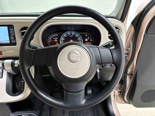 ミラココアココアＸ　ナビゲーション　バックカメラハロゲンヘッドランプ　セキュリティアラーム　フルホイールキャップ　電動格納式ドアミラー　ショツピングフック　オートエアコン（広島県）の中古車