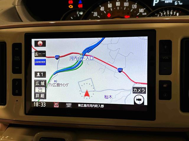 ムーヴキャンバスＧメイクアップＶＳ　ＳＡIII　ナビ　ドラレコ　ＥＴＣＬＥＤヘッドランプ・フォグランプ　置き楽ボックス　オートライト　プッシュボタンスタート　セキュリティアラーム　パノラマモニター対応カメラ　両側パワースライドドア（広島県）の中古車