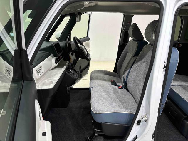 ムーヴキャンバスストライプスＧターボＬＥＤオートライト・フォグランプ　電動パーキングブレーキ　プッシュボタンスタート　セキュリティアラーム　バックカメラ　両側パワースライドドアウエルカムオープン機能　オート電動格納式ドアミラー（広島県）の中古車