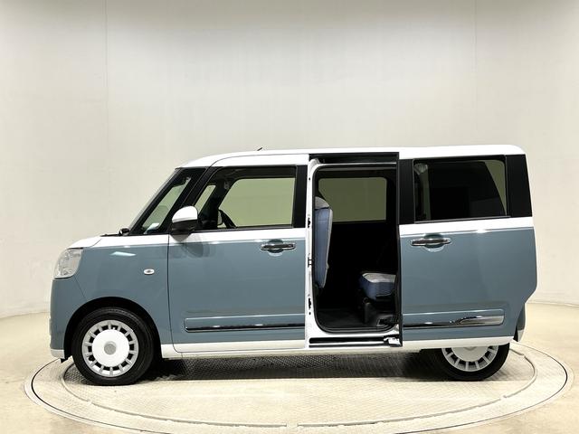 ムーヴキャンバスストライプスＧ　後席両側パワースライドドア　バックモニターＬＥＤオートライト・フォグランプ　電動パーキングブレーキ　プッシュボタンスタート　セキュリティアラーム　バックカメラ　オート電動格納式ドアミラー　運転席・助手席シートヒーター　サイドエアバッグ（広島県）の中古車