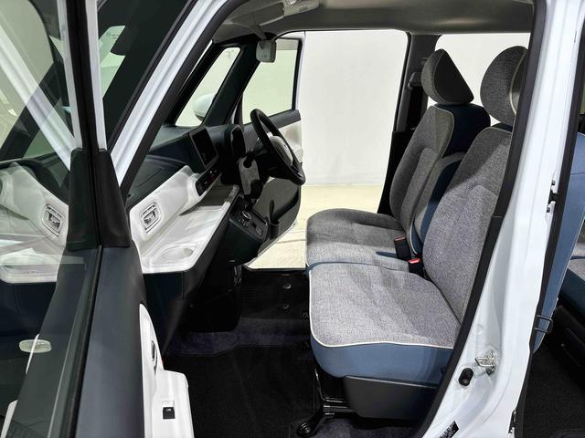 ムーヴキャンバスストライプスＧターボＬＥＤオートライト・フォグランプ　電動パーキングブレーキ　プッシュボタンスタート　セキュリティアラーム　バックカメラ　両側パワースライドドアウエルカムオープン機能　オート電動格納式ドアミラー（広島県）の中古車