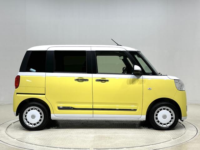 ムーヴキャンバスストライプスＧ　バックモニター対応　電動パーキングブレーキＬＥＤオートライト・フォグランプ　電動パーキングブレーキ　プッシュボタンスタート　セキュリティアラーム　バックカメラ　両側パワースライドドアウエルカムオープン機能　オート電動格納式ドアミラー（広島県）の中古車