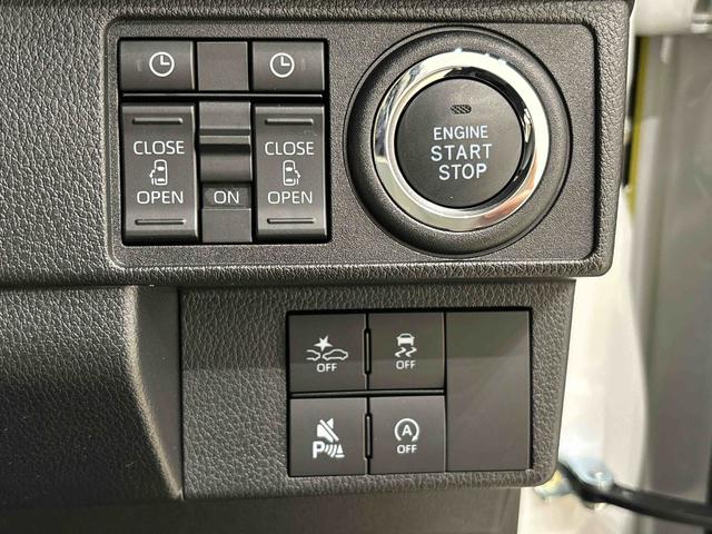 ムーヴキャンバスストライプスＧ　バックモニター対応　電動パーキングブレーキＬＥＤオートライト・フォグランプ　電動パーキングブレーキ　プッシュボタンスタート　セキュリティアラーム　バックカメラ　両側パワースライドドアウエルカムオープン機能　オート電動格納式ドアミラー（広島県）の中古車