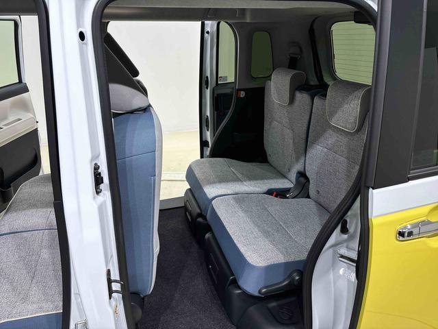 ムーヴキャンバスストライプスＧ　バックモニター対応　電動パーキングブレーキＬＥＤオートライト・フォグランプ　電動パーキングブレーキ　プッシュボタンスタート　セキュリティアラーム　バックカメラ　両側パワースライドドアウエルカムオープン機能　オート電動格納式ドアミラー（広島県）の中古車