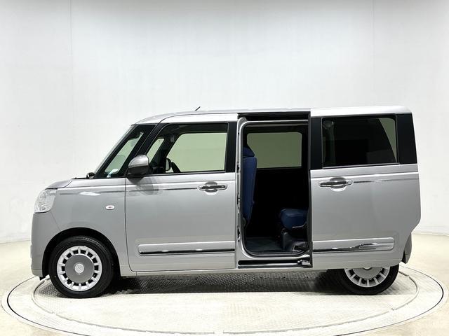 ムーヴキャンバスセオリーＧ　バックモニター対応　電動パーキングブレーキＬＥＤオートライト・フォグランプ　電動パーキングブレーキ　プッシュボタンスタート　セキュリティアラーム　バックカメラ　両側パワースライドドアウエルカムオープン機能　オート電動格納式ドアミラー（広島県）の中古車