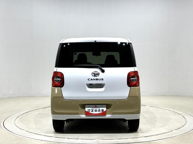 ムーヴキャンバスストライプスＧターボ　カーナビ　バックモニター　キーフリー電動パーキングブレーキ　後席両側パワースライドドア　運転席・助手席シートヒーター　ＬＥＤヘッドライト・フォグランプ　オートライト　サイドエアバッグ　アイドリングストップ機能（広島県）の中古車