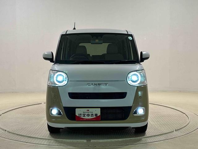 ムーヴキャンバスストライプスＧターボ　カーナビ　バックモニター　キーフリー電動パーキングブレーキ　後席両側パワースライドドア　運転席・助手席シートヒーター　ＬＥＤヘッドライト・フォグランプ　オートライト　サイドエアバッグ　アイドリングストップ機能（広島県）の中古車