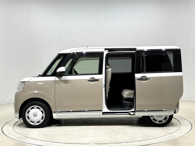 ムーヴキャンバスＸメイクアップリミテッド　ＳＡIII　ナビ　パノラマモニタードラレコ　ハロゲンライト　ＬＥＤフォグランプ　置き楽ボックス　オートライト　プッシュボタンスタート　セキュリティアラーム　パノラマモニター対応カメラ　両側パワースライドドア（広島県）の中古車