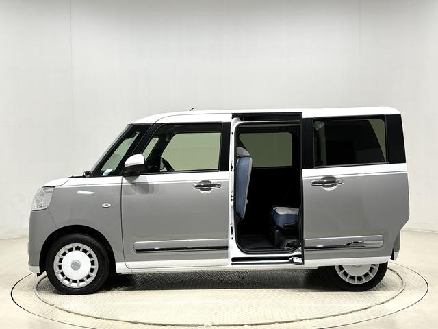 ムーヴキャンバスストライプスＧ　バックモニター　電動パーキングブレーキ保温機能付きドリンクホルダー　オートライト　オートエアコン　後席両側パワースライドドア　運転席・助手席シートヒーター　サイドエアバッグ　ＬＥＤヘッドライト・フォグランプ　キーフリーシステム（広島県）の中古車