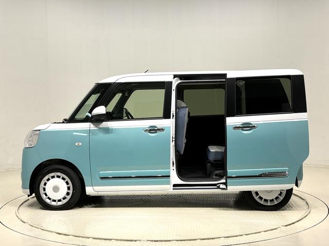 ムーヴキャンバスストライプスＧ　バックモニター　後席両側パワースライドドア運転席・助手席シートヒーター　電動パーキングブレーキ　ＬＥＤヘッドライト・フォグランプ　サイドエアバッグ　オートライト　オートエアコン　キーフリーシステム　アイドリングストップ機能（広島県）の中古車